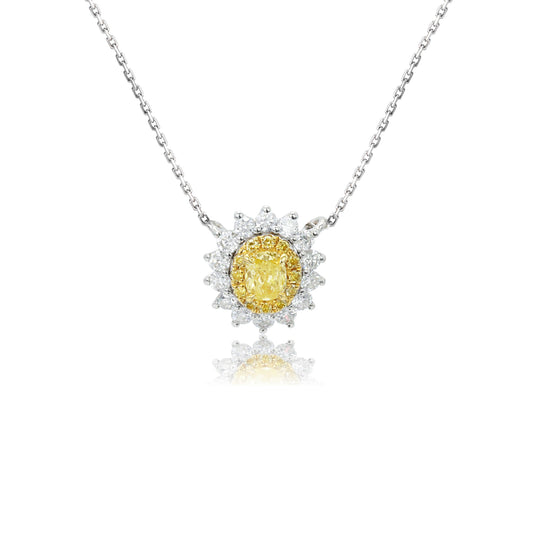 14K/18K 0.29 CTW FANCY YELLOW DIAMOND & DIAMOND NECKLACE