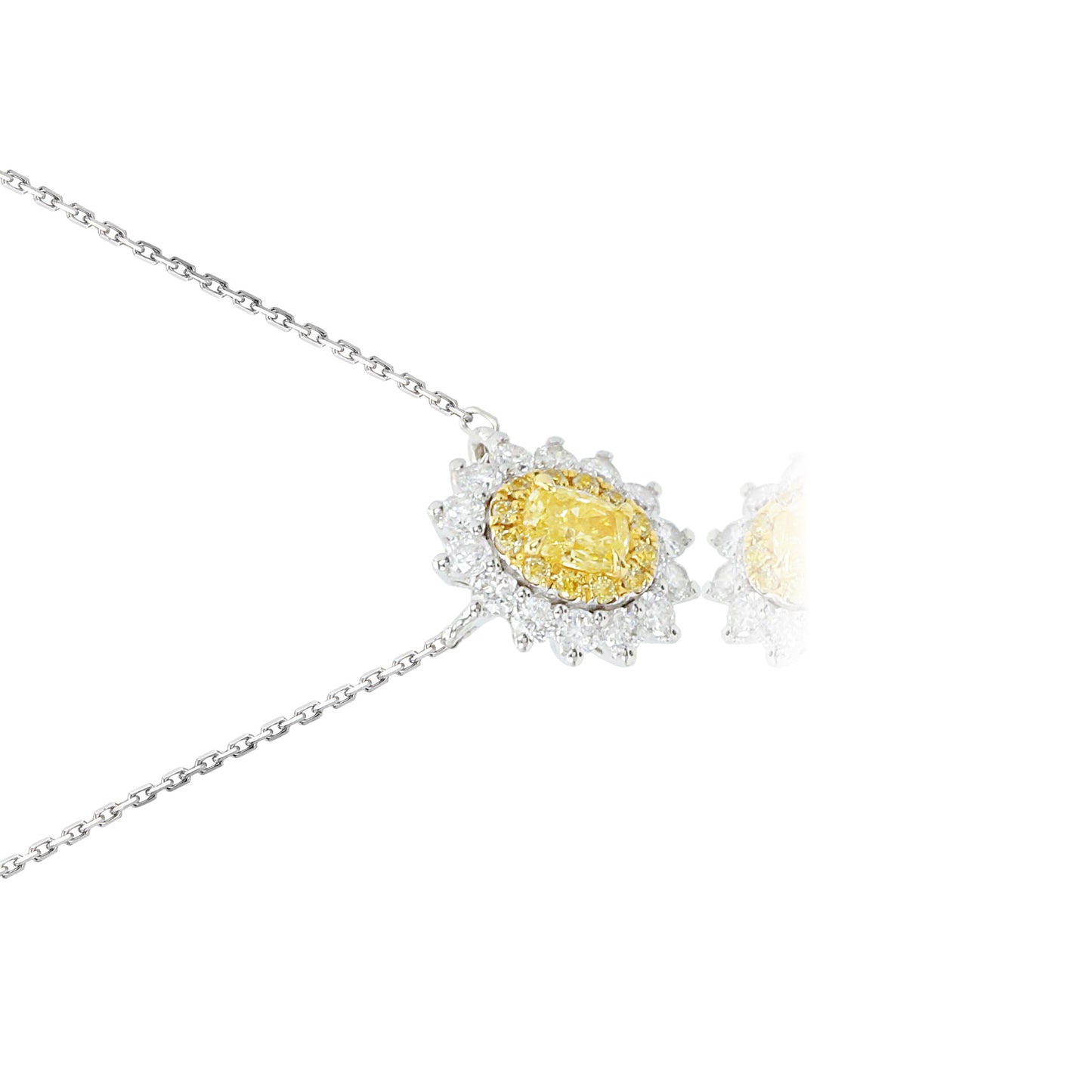 14k/18k 0.29 ctw fancy yellow diamond & diamond necklace