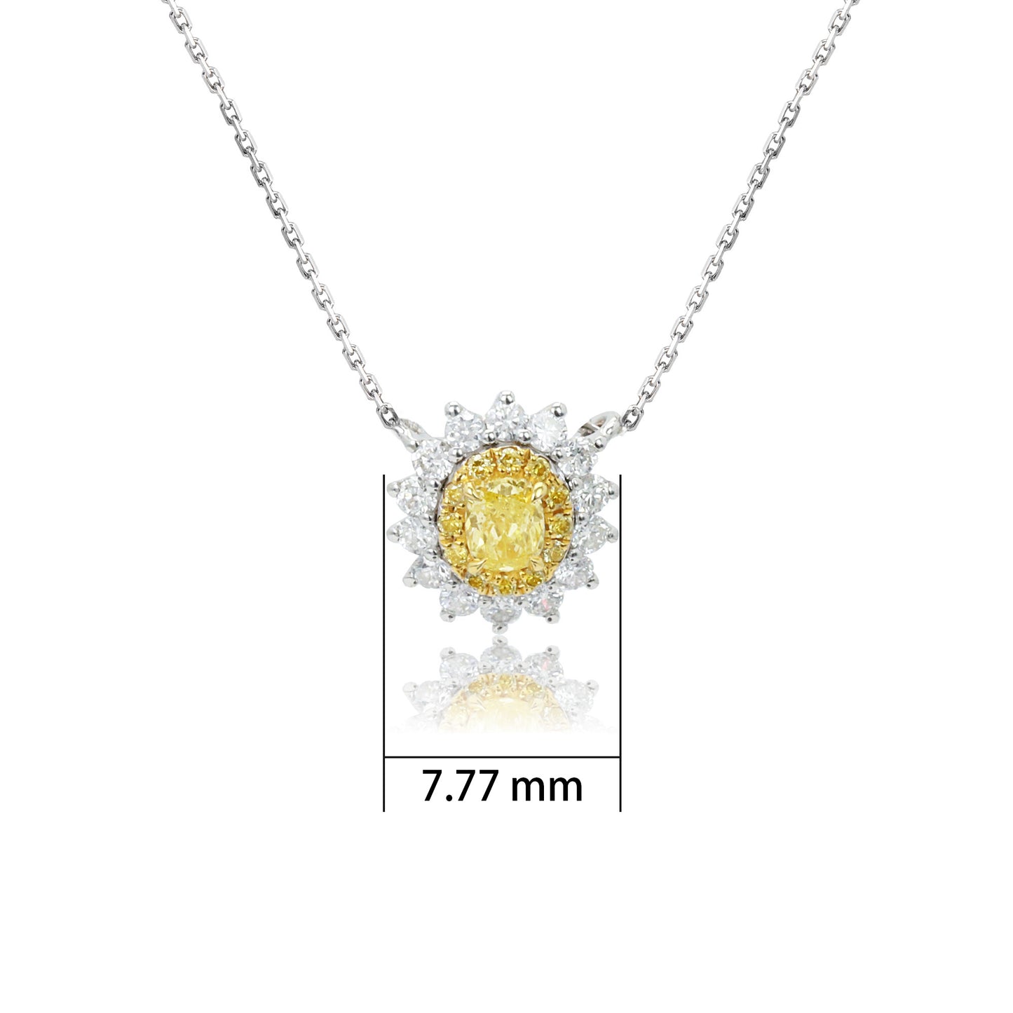 14k/18k 0.29 ctw fancy yellow diamond & diamond necklace