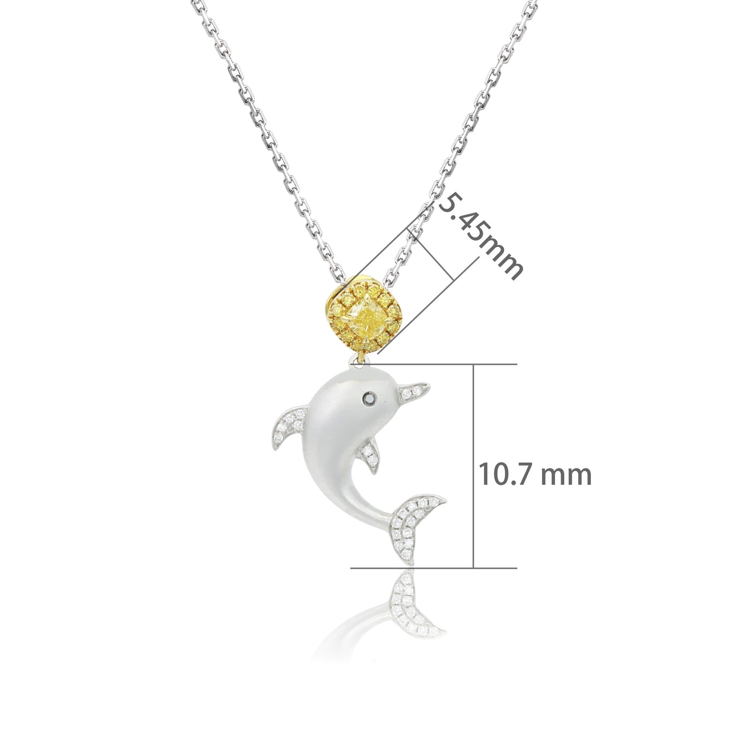 14k/18k white gold 0.22 ctw fancy yellow diamond & diamond necklace