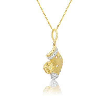 14K/18K YELLOW GOLD 0.30 CTW FANCY YELLOW DIAMOND & DIAMOND NECKLACE