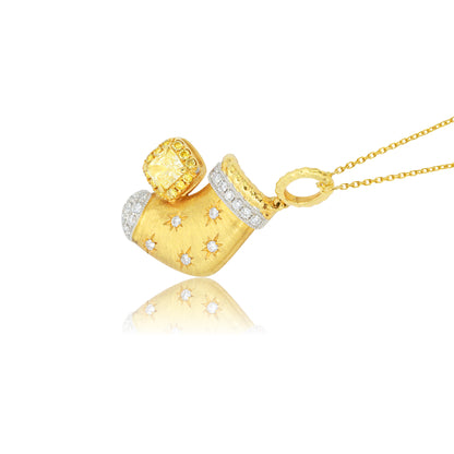 14K/18K YELLOW GOLD 0.30 CTW FANCY YELLOW DIAMOND & DIAMOND NECKLACE