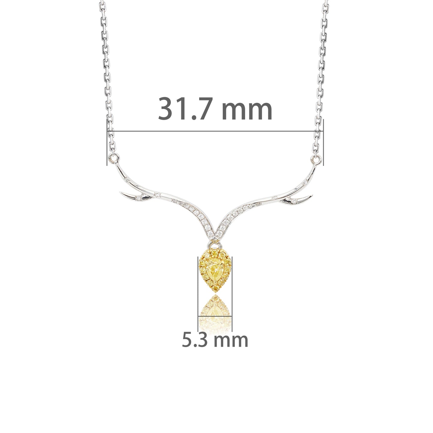 14k/18k white gold 0.21 ctw fancy yellow diamond & diamond necklace