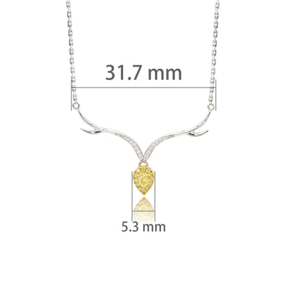 14K/18K WHITE GOLD 0.21 CTW FANCY YELLOW DIAMOND & DIAMOND NECKLACE