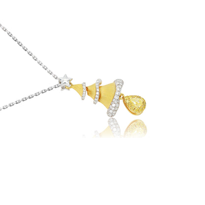 14K/18K WHITE GOLD & YELLOW GOLD 0.30 CTW FANCY YELLOW DIAMOND & DIAMOND NECKLACE