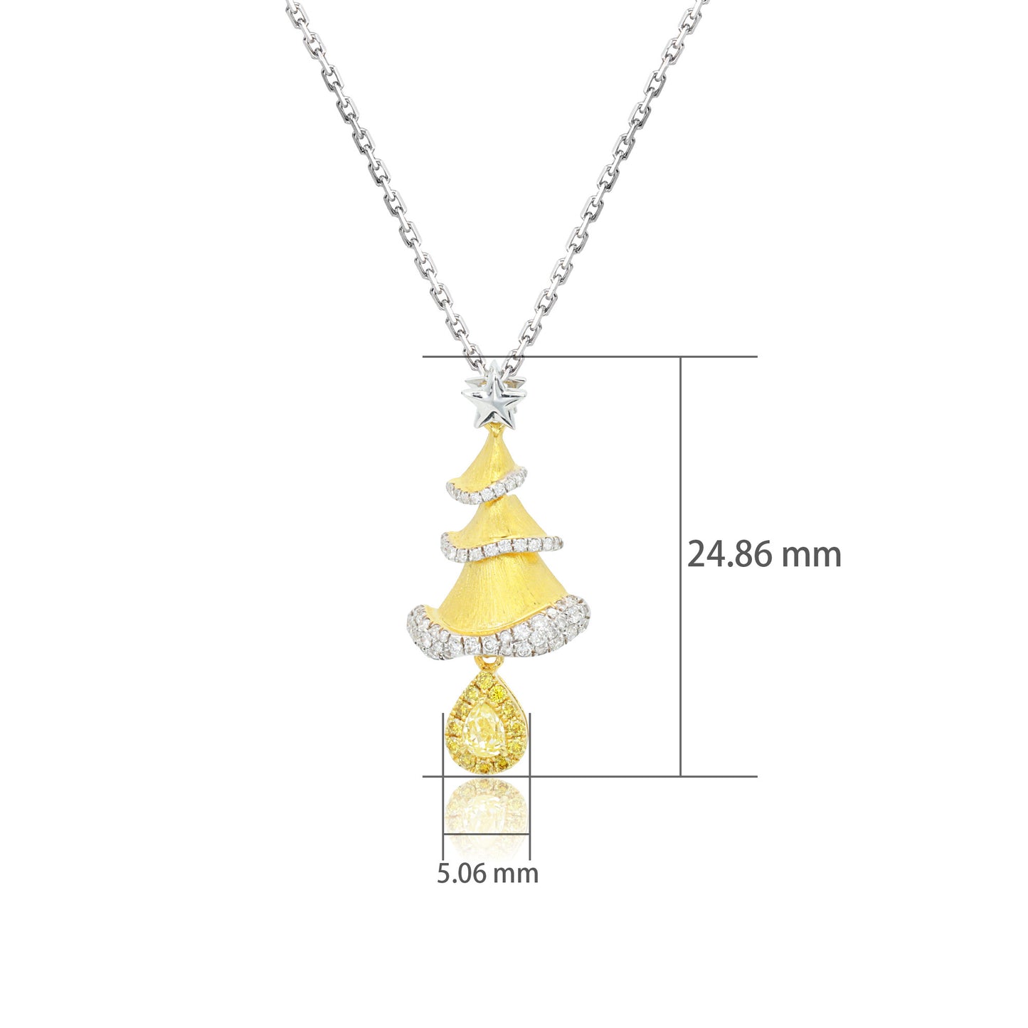 14k/18k white gold & yellow gold 0.30 ctw fancy yellow diamond & diamond necklace