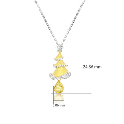 14K/18K WHITE GOLD & YELLOW GOLD 0.30 CTW FANCY YELLOW DIAMOND & DIAMOND NECKLACE