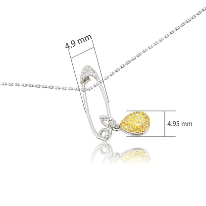 14K/18K WHITE GOLD 0.19 CTW FANCY YELLOW DIAMOND & DIAMOND NECKLACE