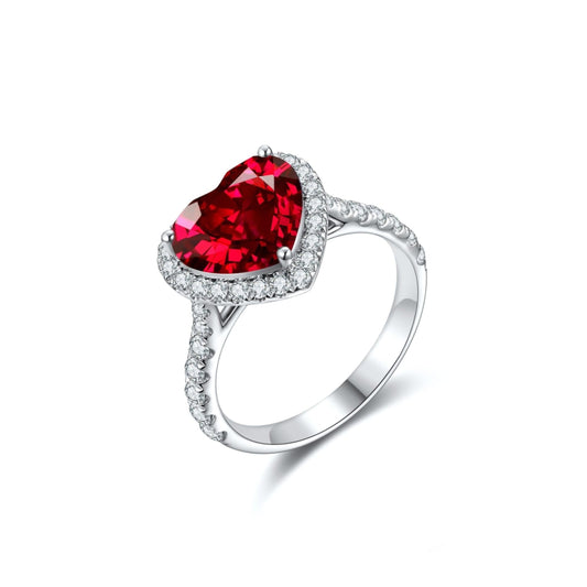 S925 Sterling Silver Lab Ruby/Sapphire/Paraiba/Emerald & CZ Diamond Ring