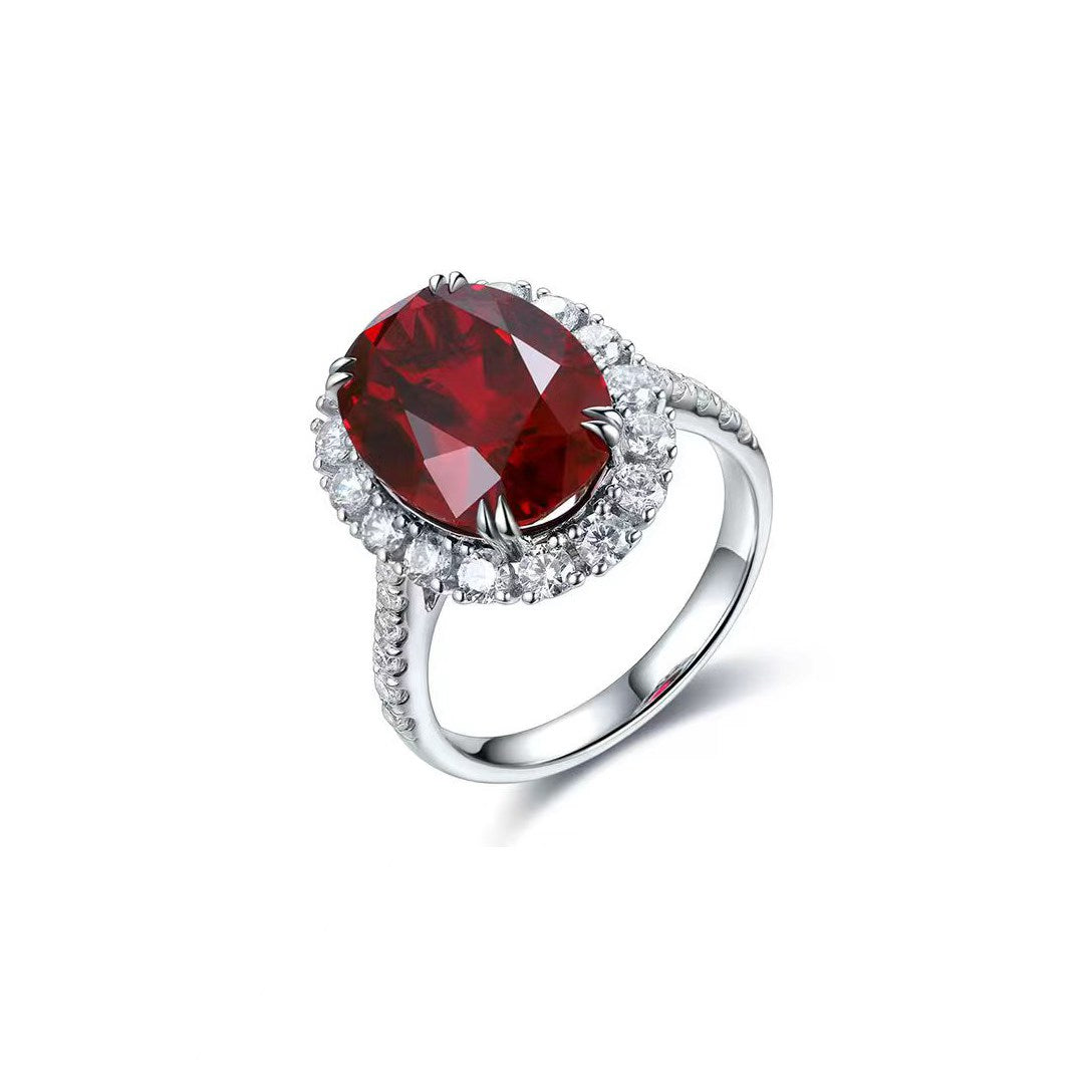 s925 sterling silver lab paraiba/ruby/sapphire/emerald/cobalt spinel & cz diamond ring