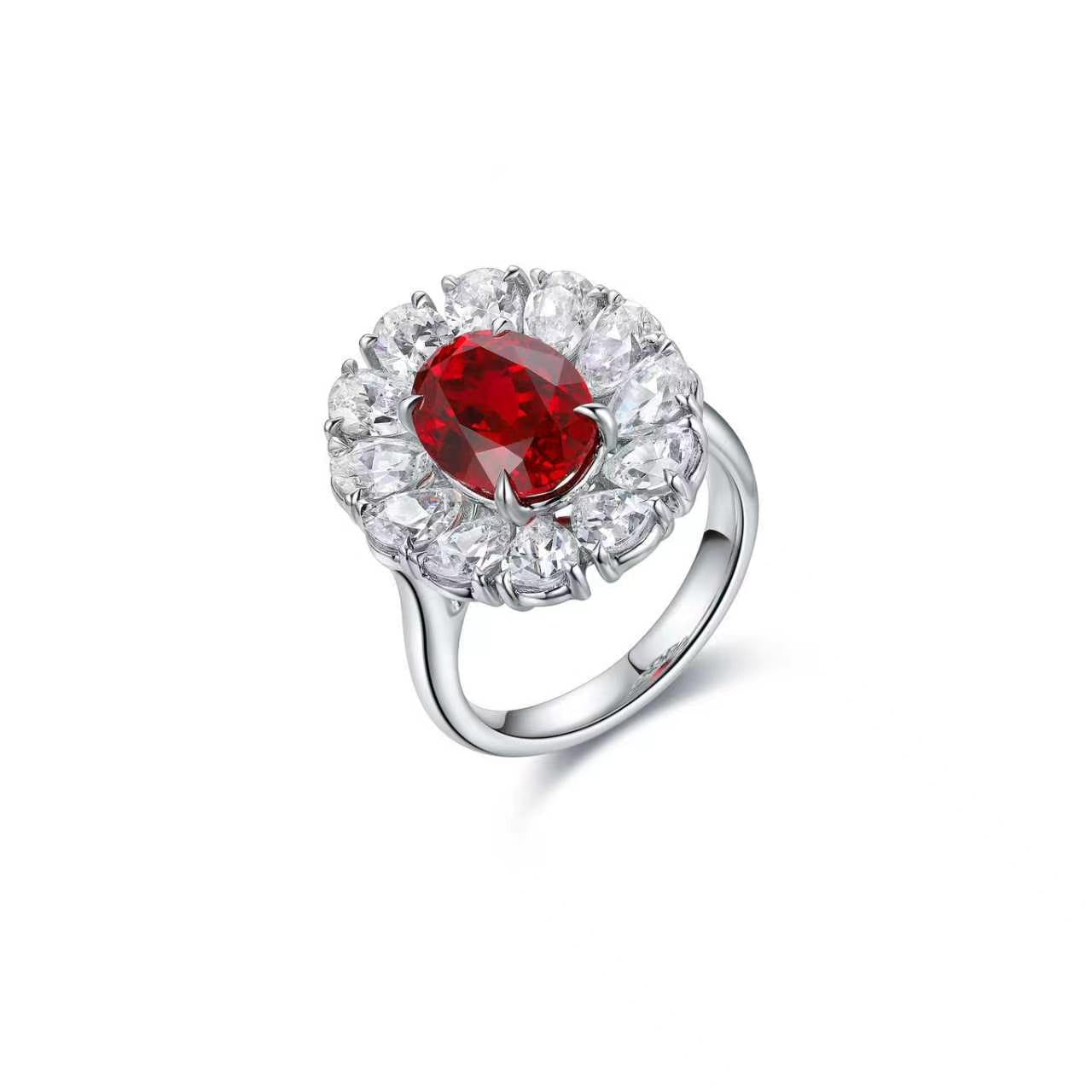 s925 sterling silver lab paraiba/ruby/sapphire/emerald & cz diamond ring