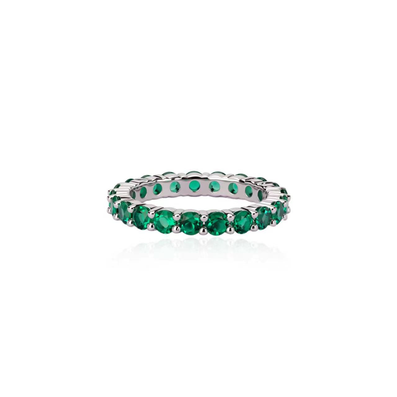 s925 sterling silver lab ruby/emerald/sapphire ring