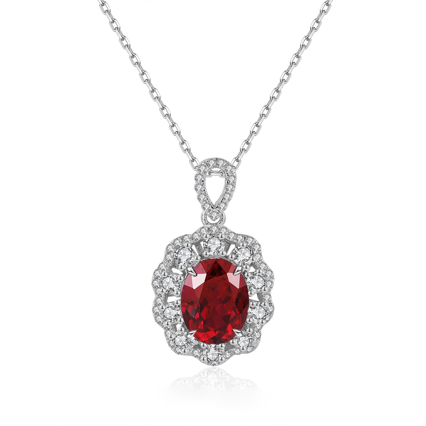 s925 sterling silver lab paraiba/ruby/sapphire/emerald/cobalt spinel & cz diamond necklace