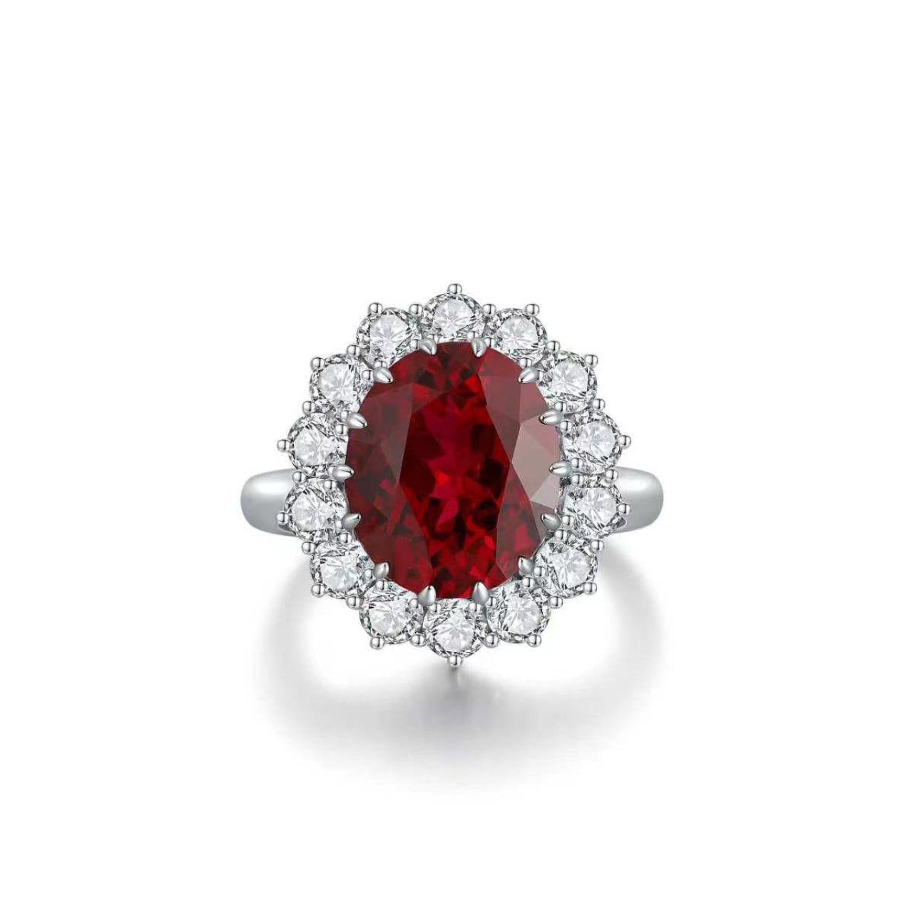 s925 sterling silver lab ruby/paraiba/sapphire/emerald/cobalt spinel & cz diamond ring