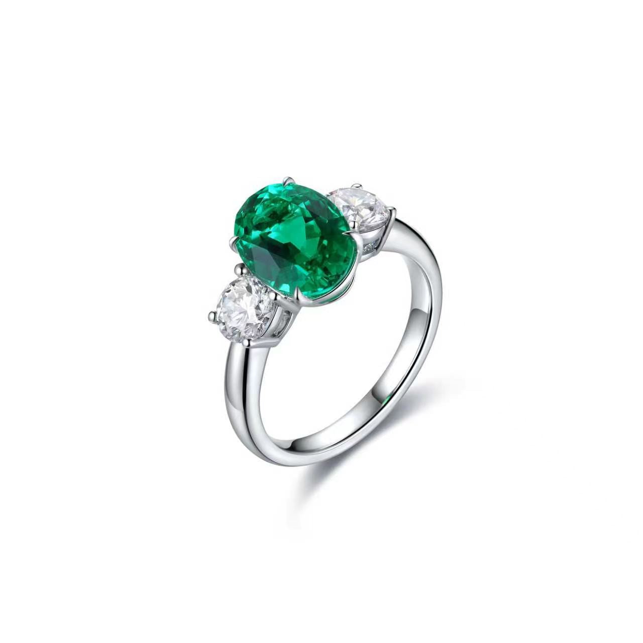 s925 sterling silver lab paraiba/ruby/sapphire/emerald & cz diamond ring
