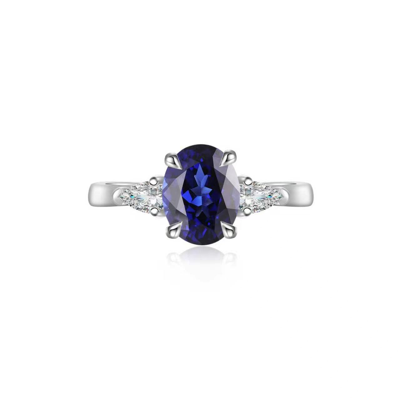 s925 sterling silver lab ruby/sapphire/emerald/paraiba/cobalt spinel & cz diamond ring