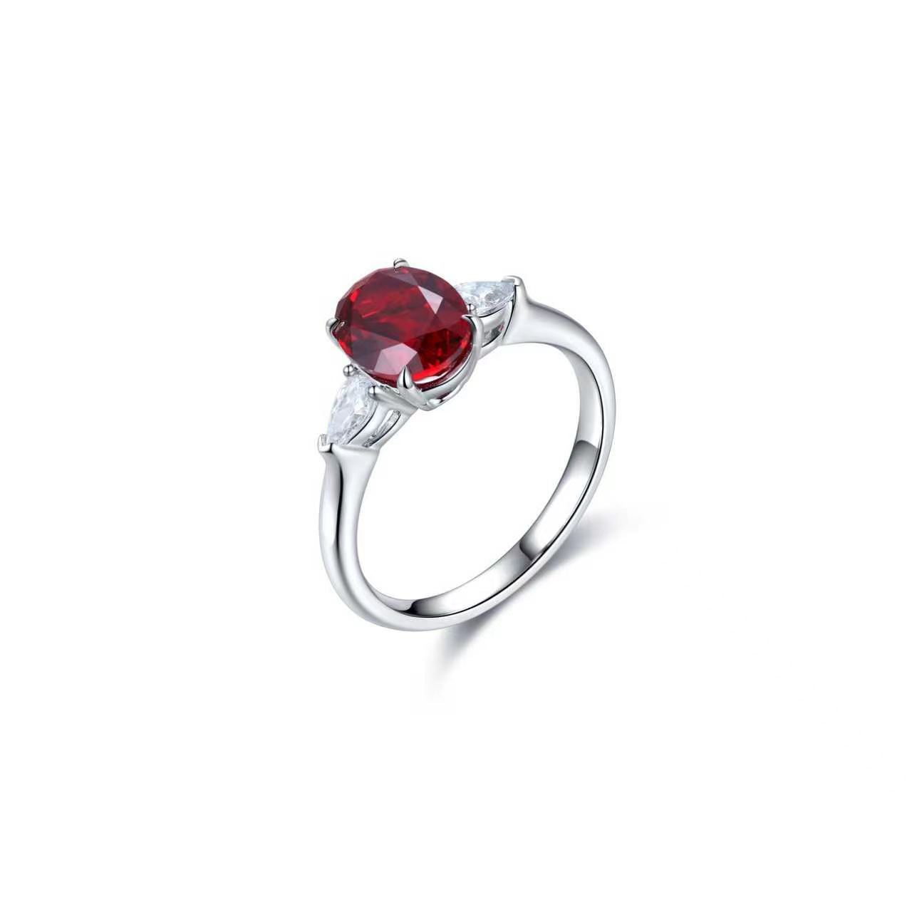 s925 sterling silver lab ruby/sapphire/emerald/paraiba/cobalt spinel & cz diamond ring