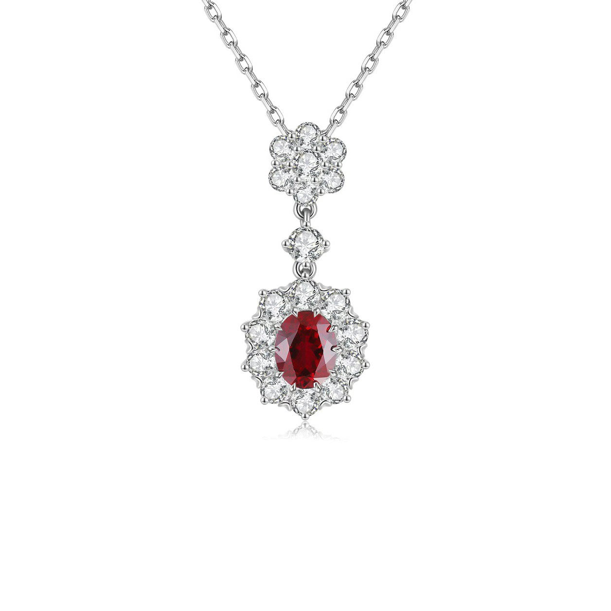 s925 sterling silver lab sapphire/ruby/emerald/paraiba/cobalt spinel & cz diamond necklace