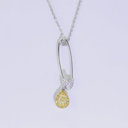 14K/18K WHITE GOLD 0.19 CTW FANCY YELLOW DIAMOND & DIAMOND NECKLACE