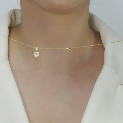 14K/18K GOLD 0.48 CTW YELLOW DIAMOND & DIAMOND NECKLACE