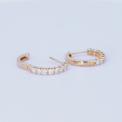 14K/18K ROSE GOLD  0.46 CTW H DIAMOND HOOP EARRINGS