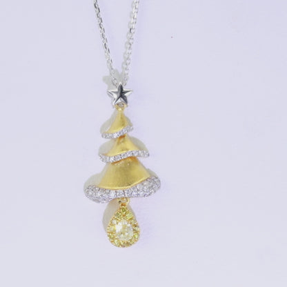 14K/18K WHITE GOLD & YELLOW GOLD 0.30 CTW FANCY YELLOW DIAMOND & DIAMOND NECKLACE