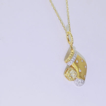 14K/18K YELLOW GOLD 0.30 CTW FANCY YELLOW DIAMOND & DIAMOND NECKLACE